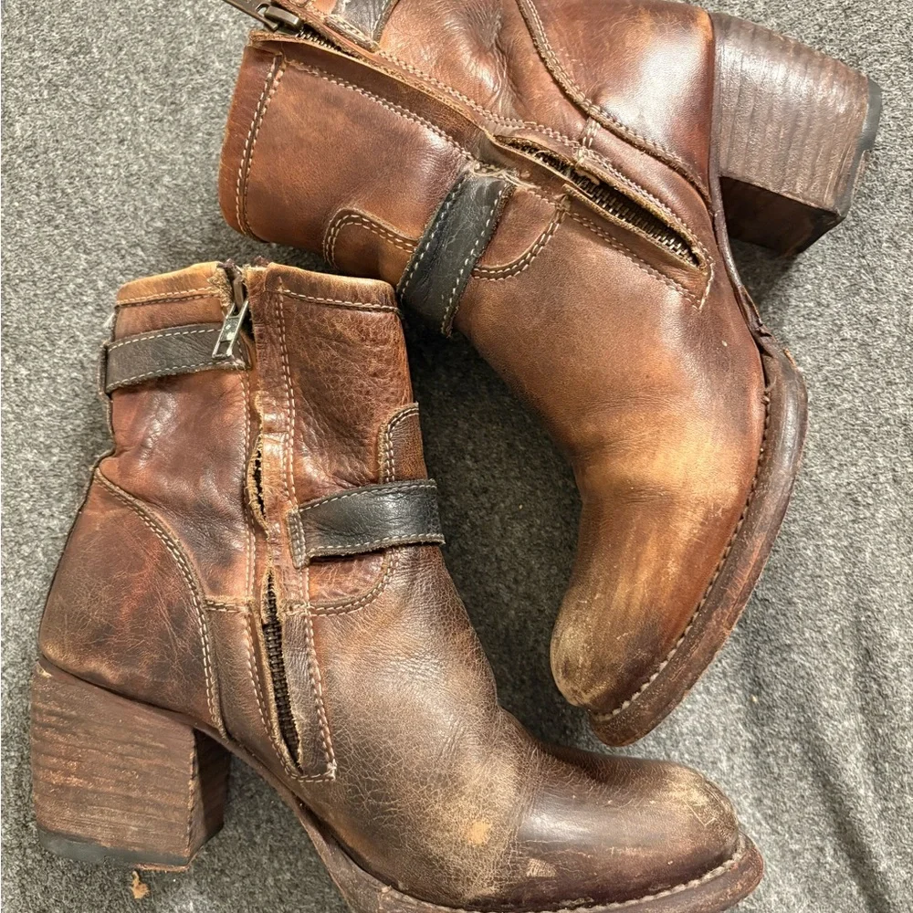 Bed Stu Brown Heeled Boots with Buckle Detail - Picture 8 of 8